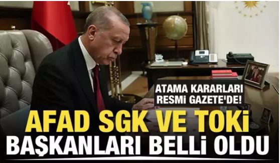 Atama kararları Resmi Gazete