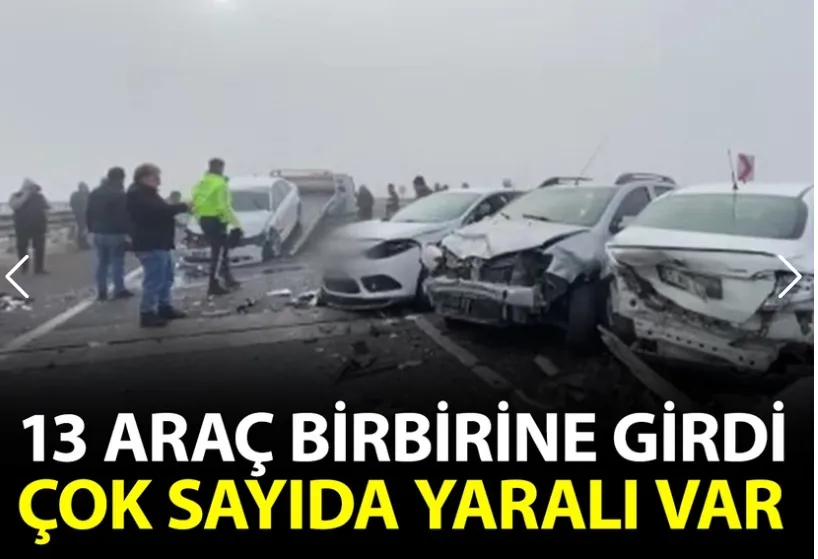 13 aracın karıştığı zincirleme kaza! Çok sayıda yaralı var