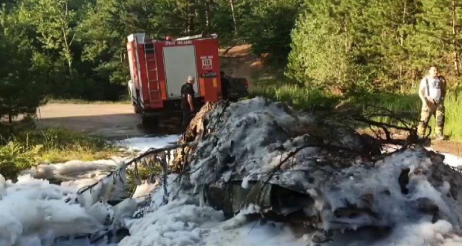 Bursa’da yangin söndürmede ilginç yöntem