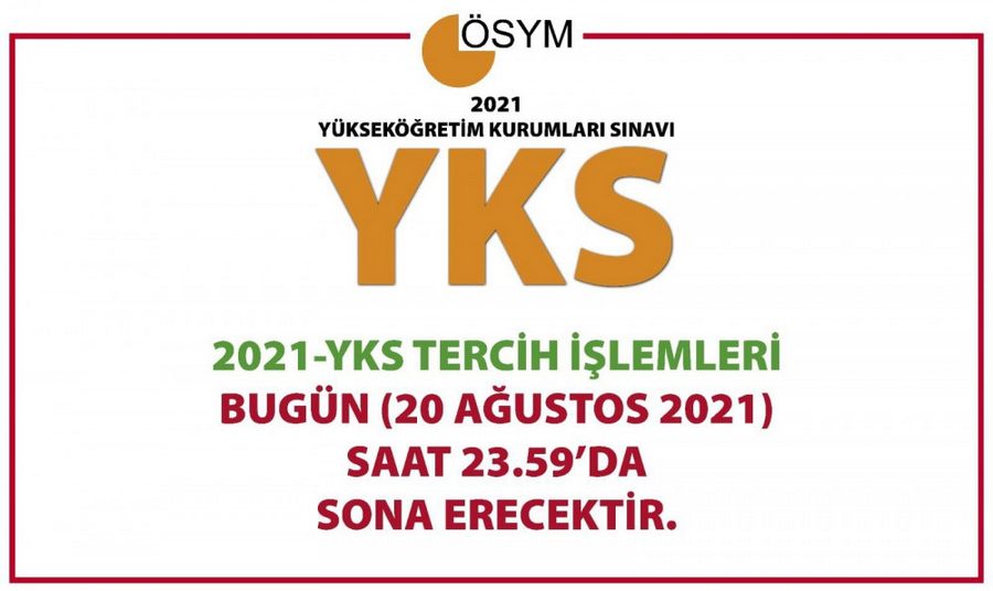 2021-YKS Tercih Islemleri Için Son Gün