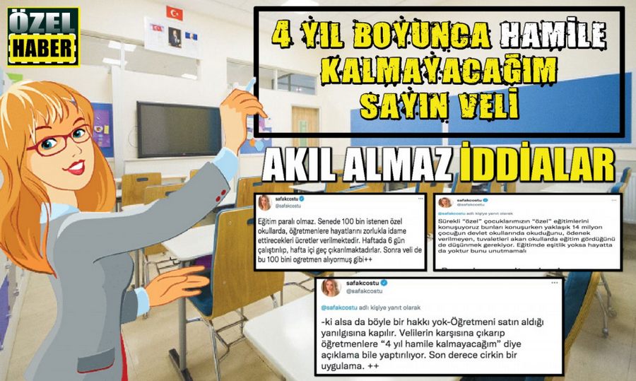 Özel Okullarda Görevli Ögretmen Hanimlara Baski ‘’Hamile Kalmayin!’’