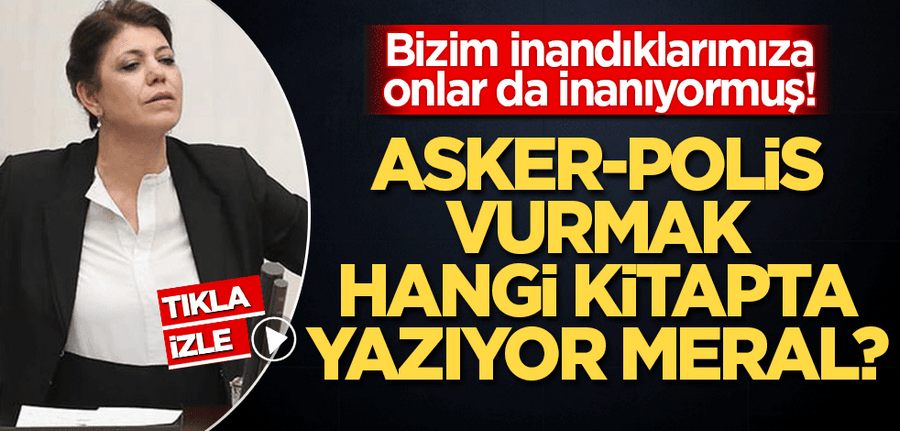 Bizim inandiklarimiza onlar da inaniyormus! Asker, polis vurmak hangi kitapta yaziyor Meral?