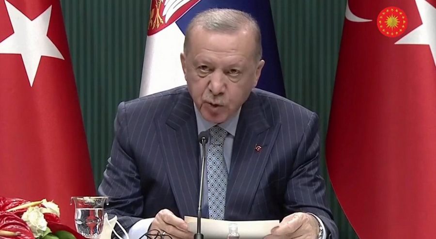 Cumhurbaskani Erdogan, Sirbistan Cumhurbaskani Vucic ile ortak basin toplantisinda konusuyor